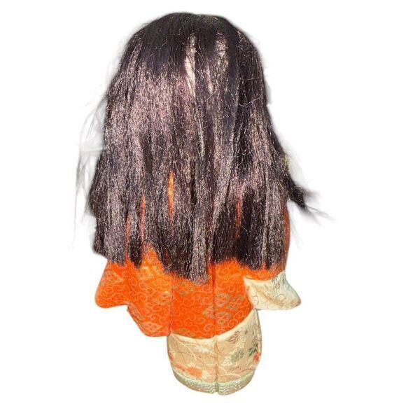 Vintage Kimekomi Ichimatsu Gofun Kimono Doll Porcelain Head 9 In Tall Japan - Picture 7 of 9